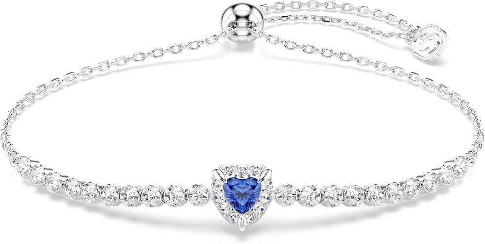 Swarovski Pulsera One Corazón Azul Rhodium